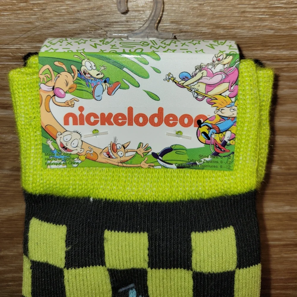 Nickelodeon Rugrats Reptar Socks 2 Pairs Size 6-12 New